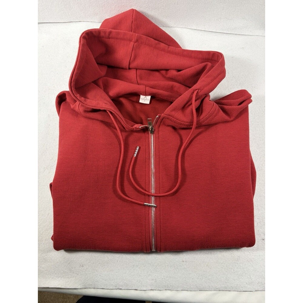 ANRABESS Women Hoodies Full Zipper Sweatshirts Long Sleeve Crop... Red Small